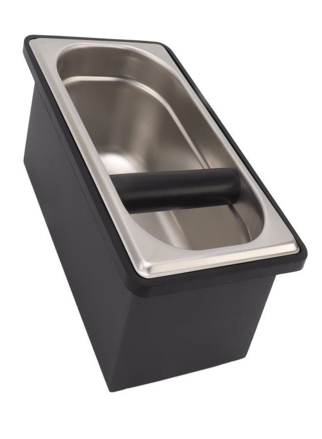 Coffee Knock Box Rubber Coffee Box with Removable Stainless Steel Ground Container for Cafe Bar L - Image 2