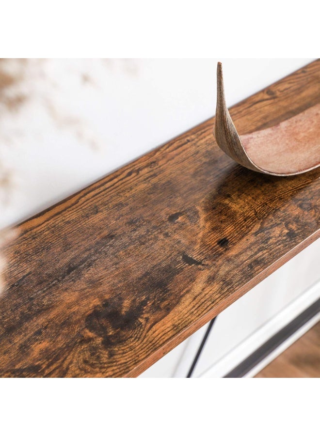 فاساجيل طاولة كونسول صناعية من Vasagle بلون بني فاتح وأسود، طاولة مدخل وممر ضيقة بإطار حديد قوي، مقاس 120×23×74 سم – طاولة ديكور للممر وغرفة المعيشة والنوم - Image 5