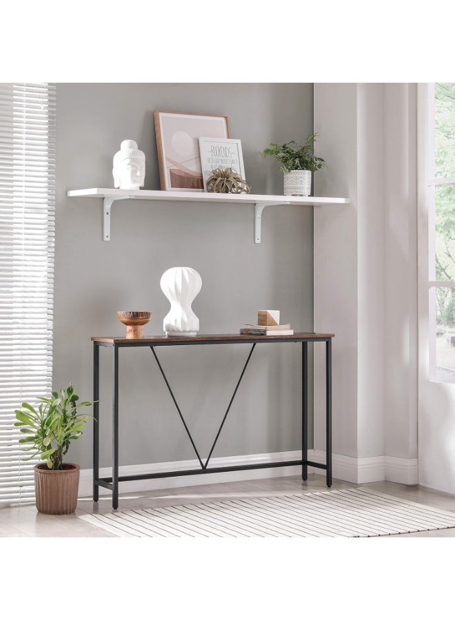 فاساجيل طاولة كونسول صناعية من Vasagle بلون بني فاتح وأسود، طاولة مدخل وممر ضيقة بإطار حديد قوي، مقاس 120×23×74 سم – طاولة ديكور للممر وغرفة المعيشة والنوم - Image 2