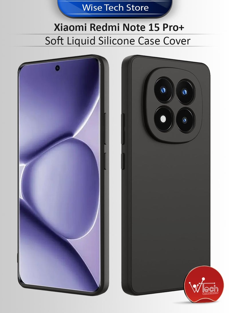 Wtech Xiaomi Redmi Note 15 Pro+ 5G 2025 Soft Liquid Silicone Case Cover (MCRPSN) - Black - Image 1