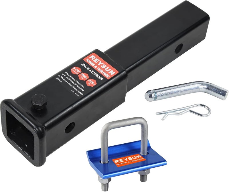 REYSUN 8-1/2 Inch Trailer Hitch Extender for 2 Inch Receiver, 3,500 lbs Capacity - Image 1