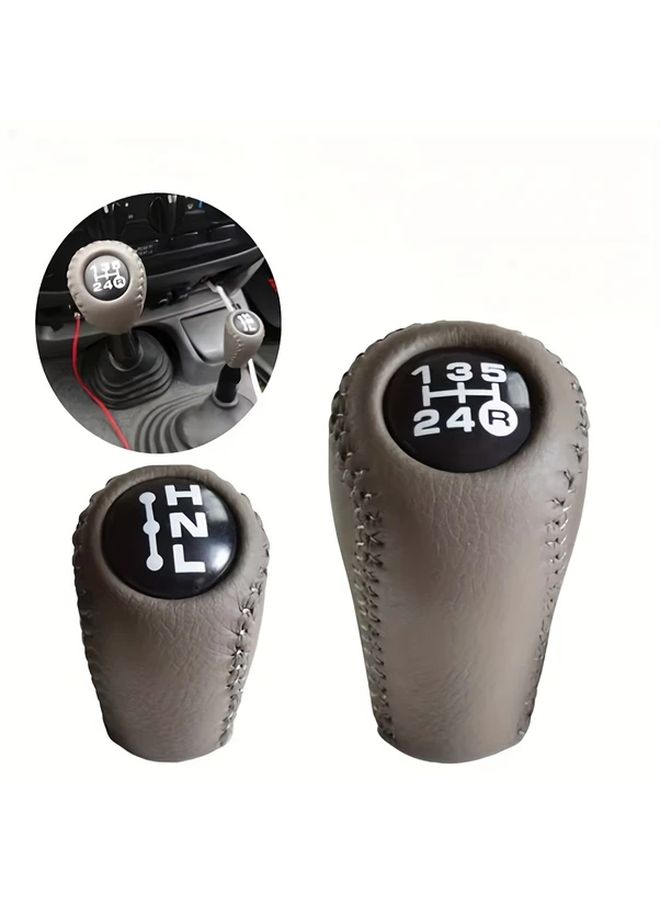 Beige Walnut Leather 5 Speed Manual Transmission Gear Shift Knob For 2003 2009 Prado LC120 - Image 4
