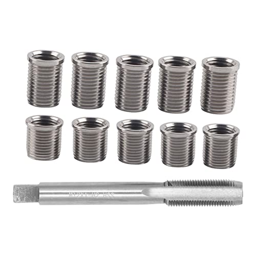 Camrusic مجموعة إصلاح خيوط شمعات الإشعال من كامروسك، M10x1.0 برغي، M12x1.0 لولب من الفولاذ المقاوم للصدأ لمجموعة إصلاح محركات السيارات - Image 1
