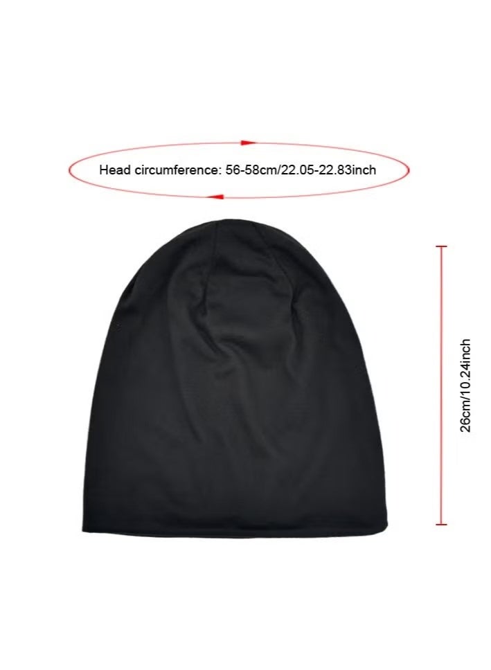 2 PCS Slouch Beanie Hat for Men Women Stretchy Skull Cap - Image 2