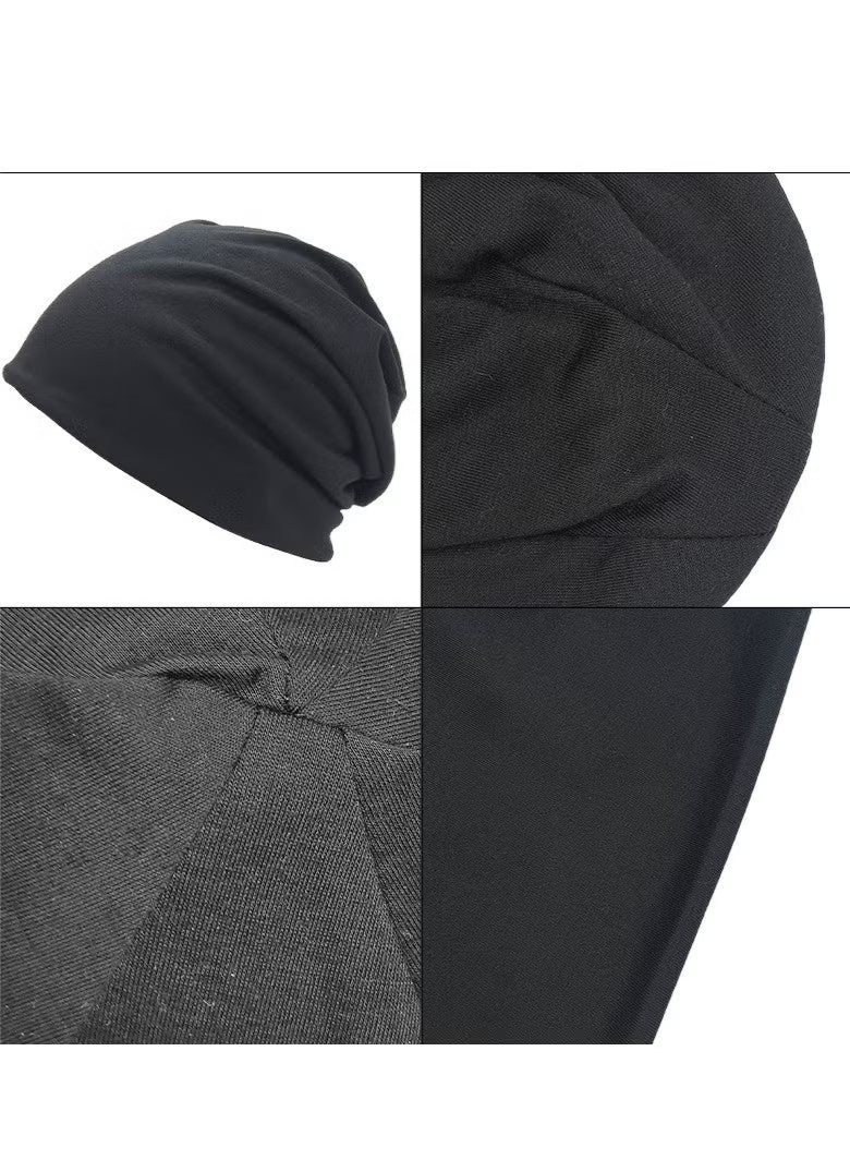 2 PCS Slouch Beanie Hat for Men Women Stretchy Skull Cap - Image 4