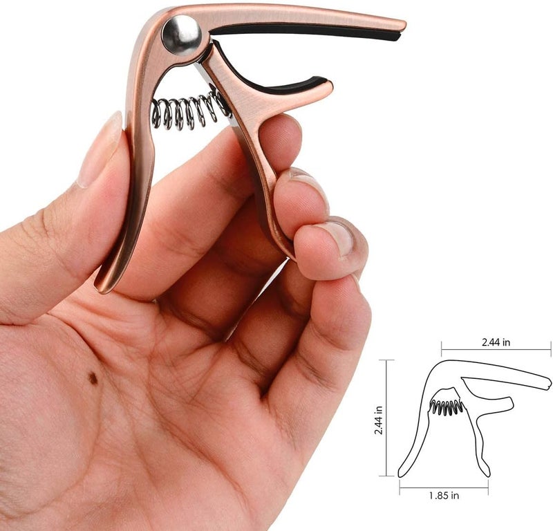 BestSounds UKULELE CAPO - 4 String for Soprano, Concert, Tenor Ukulele Zinc Alloy Professional Capo Heavyweight Feeling with 2pack Ukulele Felt Picks (Bronze) - Image 5