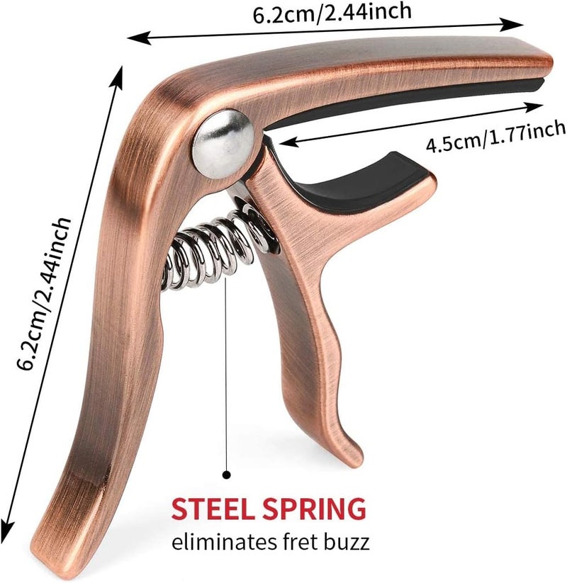 BestSounds UKULELE CAPO - 4 String for Soprano, Concert, Tenor Ukulele Zinc Alloy Professional Capo Heavyweight Feeling with 2pack Ukulele Felt Picks (Bronze) - Image 2