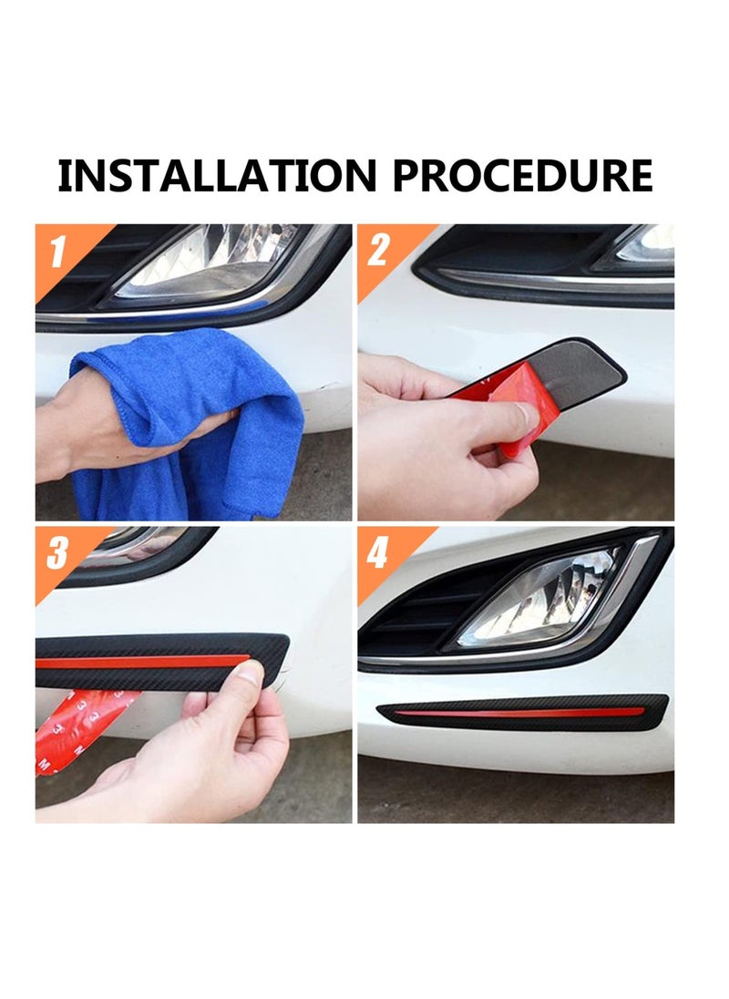Excefore Anti-Collision Patch, 2 Pack Car Bumper Guard Strip, Anti-Scratch Bumpe Protector Trim, Protector Car Door Edge Guards, for Cars SUV Pickup Truck, Universal, Black Red  - Image 5