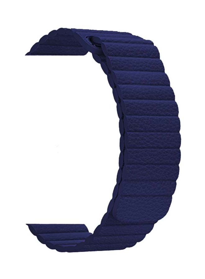 Magnetic Leather Band For Apple Watch 38/40/41mm Blue - Image 2