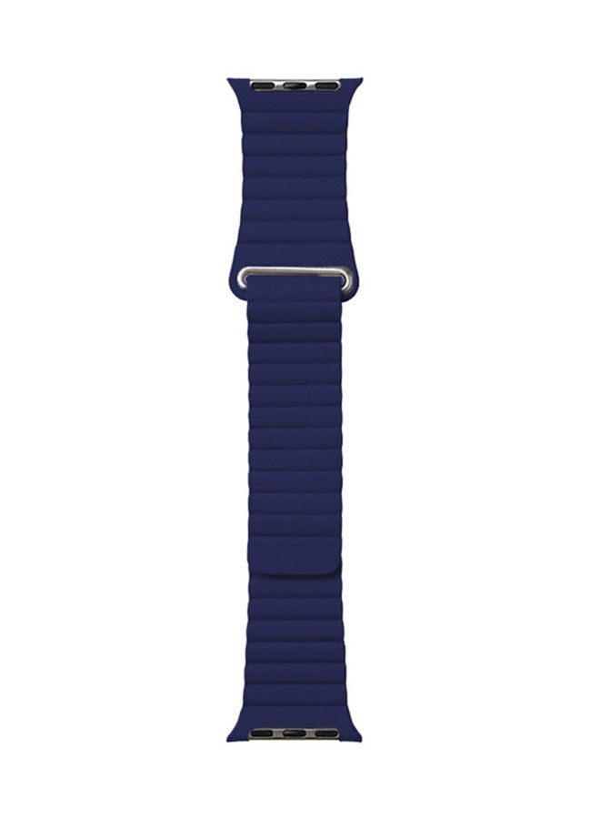 Magnetic Leather Band For Apple Watch 38/40/41mm Blue - Image 1