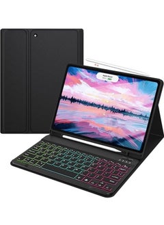 Backlight Keyboard Case Compatible with iPad Air 11 inch (2024) M2, iPad Air 6th Generation - Color Backlight, Flip Stand Case with Pencil Holder
