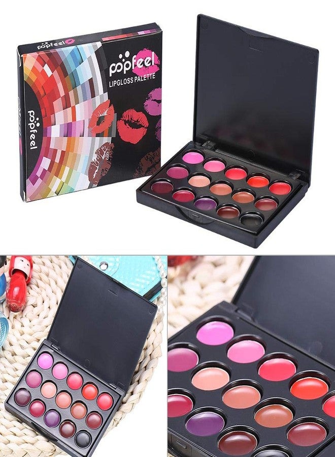 riteu 15 Colors Lip Gloss Palette, Makeup Set Makeup Kit Camouflage Lipstick Case Lip Gloss, Ideal For Both Professional For Lipstick And Personal Use - Image 3