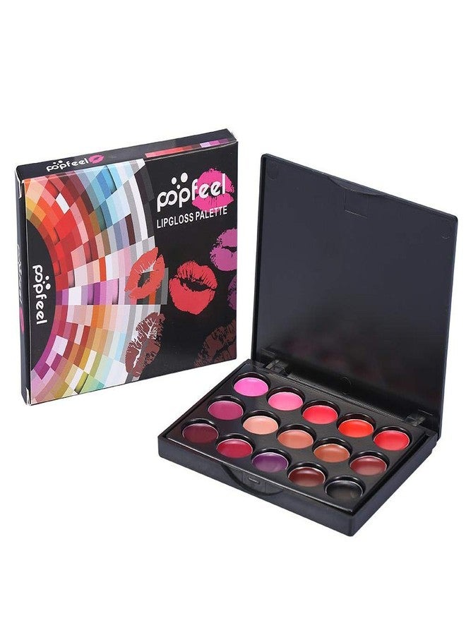 riteu 15 Colors Lip Gloss Palette, Makeup Set Makeup Kit Camouflage Lipstick Case Lip Gloss, Ideal For Both Professional For Lipstick And Personal Use - Image 1