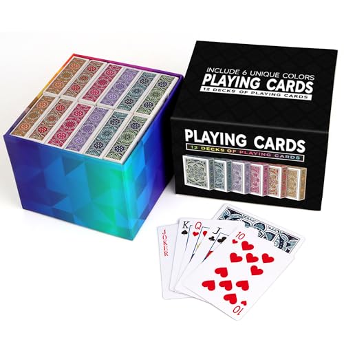 Metsyth Playing Cards 12 PackDecks of CardsPoker Cards Set Standard Playing Cards Bulk with 6 Bright ColorsCard Games for Adults SeniorsSuitable for Family Game NightCampingTravelParty Games - Image 5