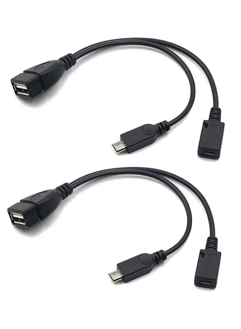 GNAFOTU 2-in-1 Micro USB to USB Adapter (OTG Cable + Power Cable) for Fire Stick, PlayStation Classic and More - 2 Pack  - Image 1