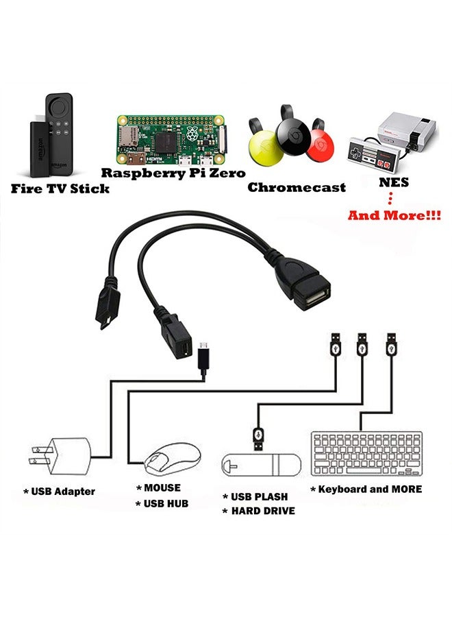 GNAFOTU 2-in-1 Micro USB to USB Adapter (OTG Cable + Power Cable) for Fire Stick, PlayStation Classic and More - 2 Pack  - Image 4