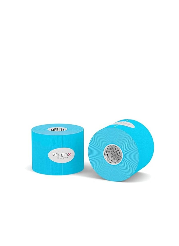Kintex Kinesiology Tape Classic 5 cm x 5 m, Physio Tape, Therapy Tape, Elastic, Waterproof, Skin-Friendly - Blue