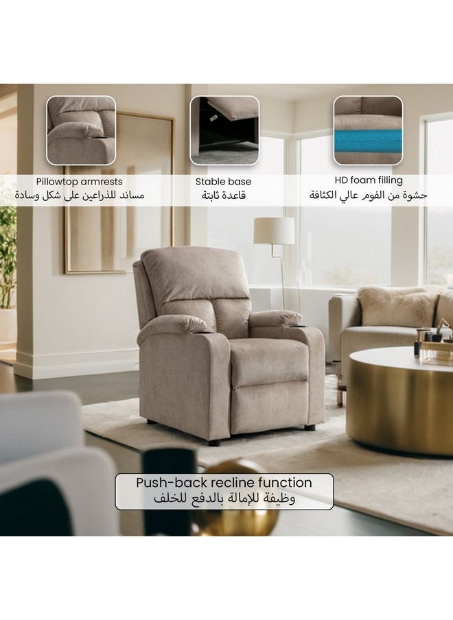 Micasa Elegant and Modern Design Recliner Chair with Push Back Mocha 101 x 87 x 78 cm SX-8147 MOCHA  - Image 4
