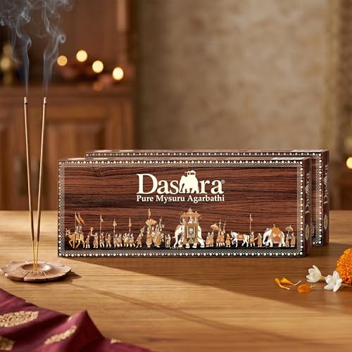 Cycle Pure Dasara Incense Sticks/Pack of 2 (60 Sticks Per Pack) / Sandal, Rose Natural Fragrance Agarbathi for Puja, Festivals, Gifting - Image 1