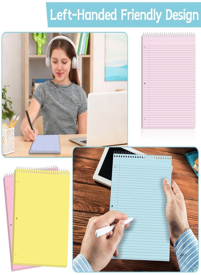 gisgfim ١٠ عبوات من دفاتر حلزونية علوية مقاس ٨٫٥ × ١١ بوصة مع ٣ ثقوب مثقوبة، ٤٠ ورقة مسطرة، ورق مقوى مقوى، دفاتر سلكية للأعمال والمدارس والمكاتب والمنازل (باستيل) - Image 5