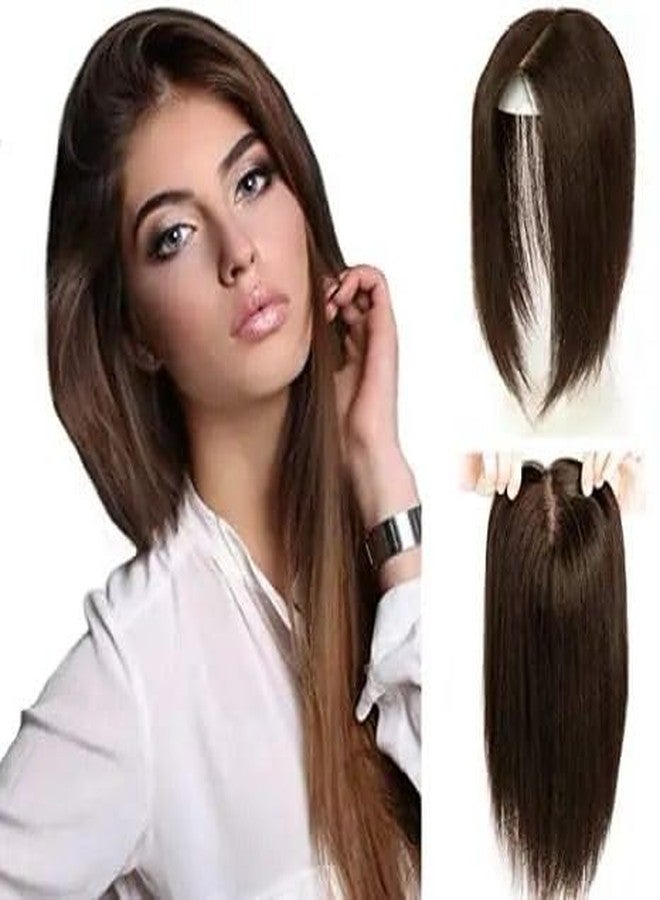 FLUSHIA وصلة شعر FLUSHIA® للنساء بلون طبيعي | وصلات شعر نسائية بطول 22 بوصة، وصلات شعر صغيرة غير مرئية بدون خياطة، وصلات شعر بمشابك لتكثيف الشعر (بني طبيعي) (وصلة شعر بثلاثة مشابك) - Image 2