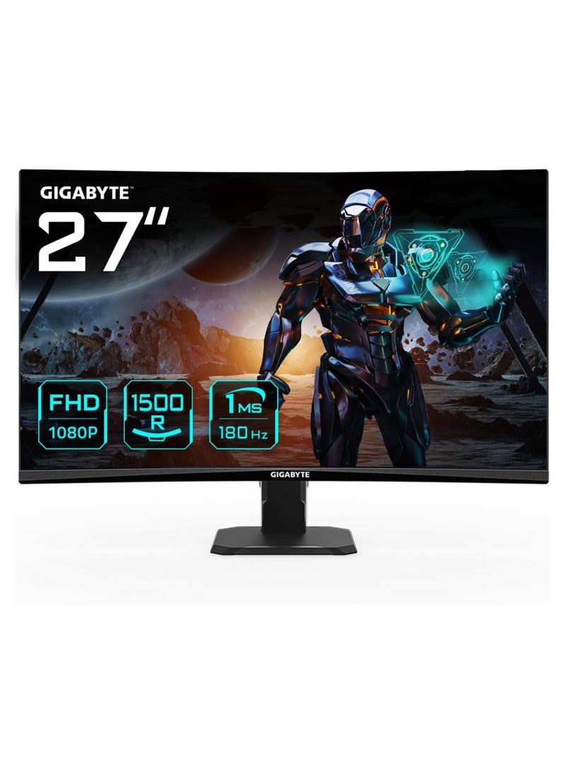 GIGABYTE GS27F Advanced - 27" IPS Gaming Monitor - FHD 1920x1080-180Hz/OC 190Hz - 1ms MPRT - AMD FreeSync - HDMI, DP - Black (GS27F A US) Black - Image 1