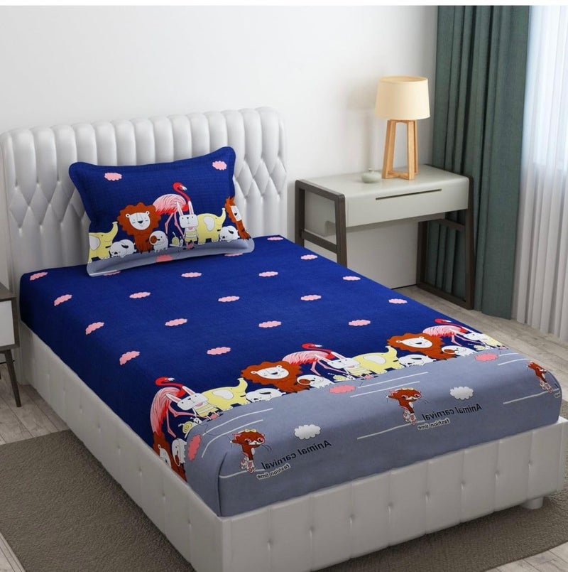 Bezzilish Home Bezzilish Home Digital Print Combo Pack of 3 Single Bed Sheet 3 Bed Sheet and 3 Pillow Cover Special for Kids Room Pack of 3 Multicolor_09  - Image 3