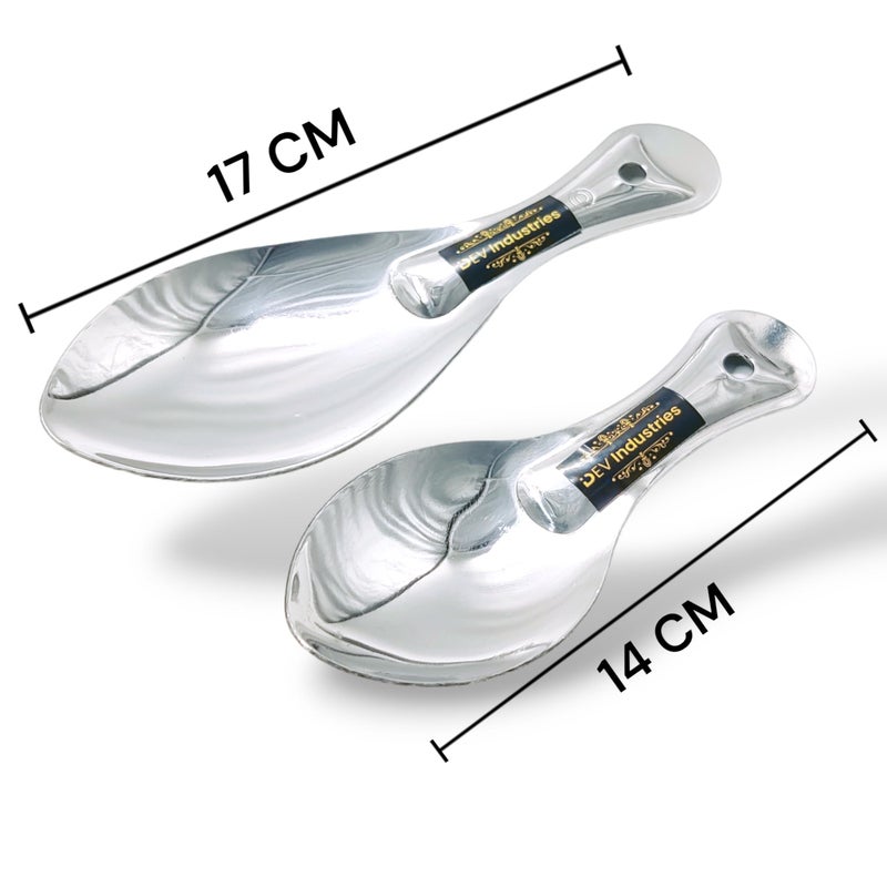Dev Industries Stainless Steel Plain Spoon for Idli ((5cm*14cm) & (6cm*17cm) - Pack of 2) - Image 2