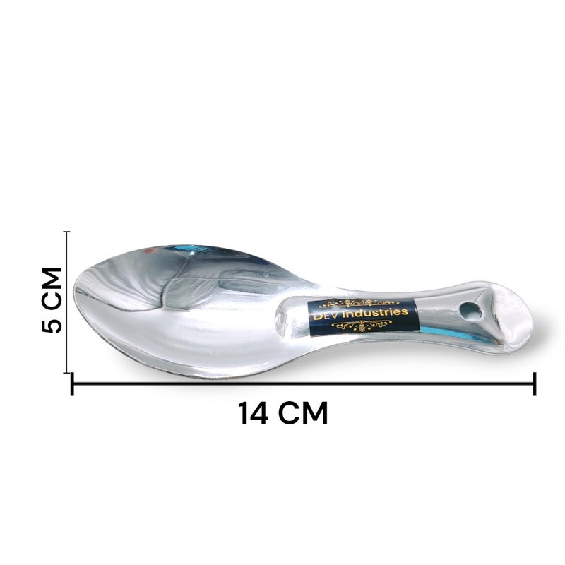 Dev Industries Stainless Steel Plain Spoon for Idli ((5cm*14cm) & (6cm*17cm) - Pack of 2) - Image 4