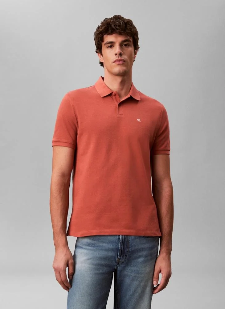 Calvin Klein Jeans  Monogram Embroidery Polo for Men | Best Price UAE