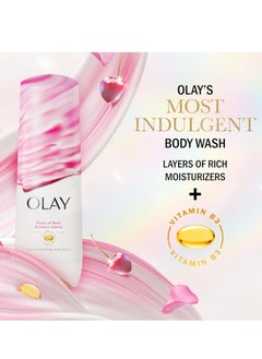 Olay Olay Indulgent Moisture Body Wash for Women, Infused with Vitamin B3, Notes of Rose and Cherry Creme Scent, 20 fl oz  - Image 3