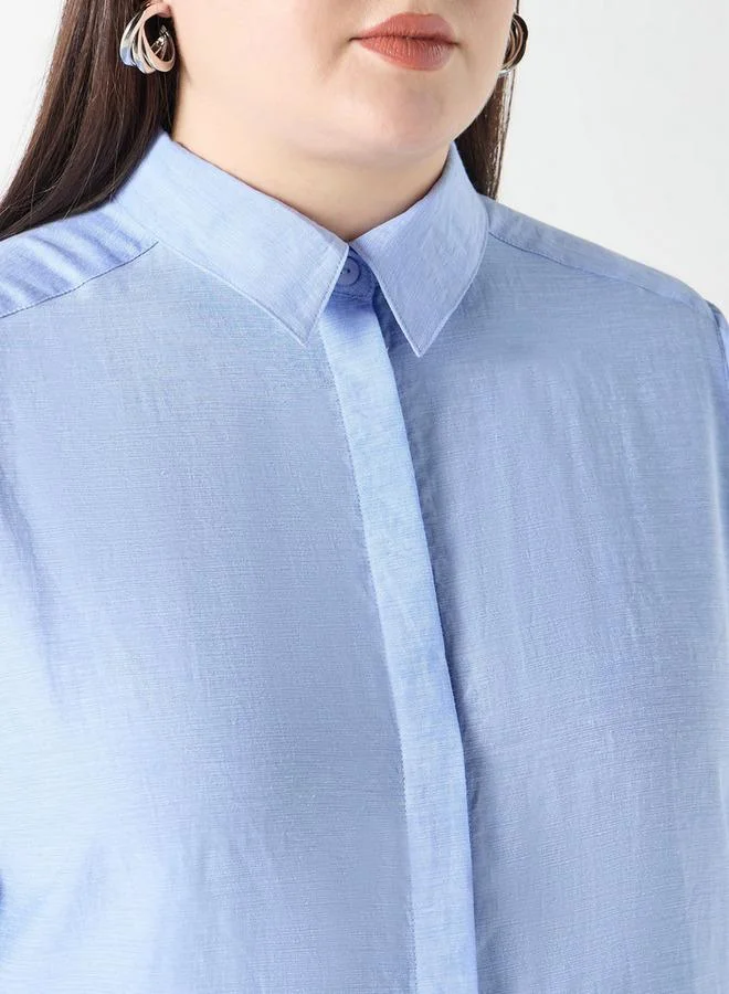 Ulla Popken Plus Size Ulla Popken Shirt Dress with Pocket