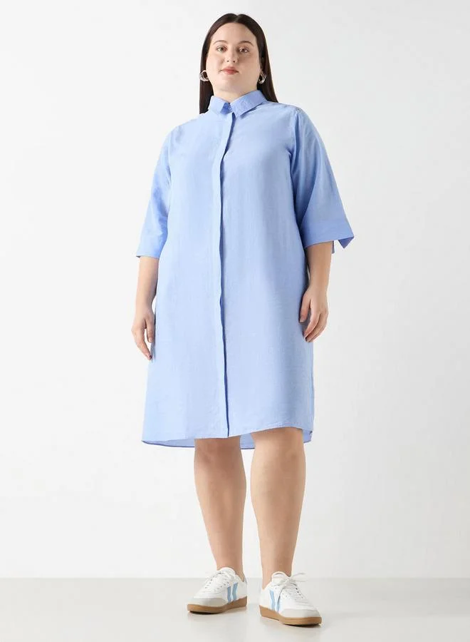 Ulla Popken Plus Size Ulla Popken Shirt Dress with Pocket