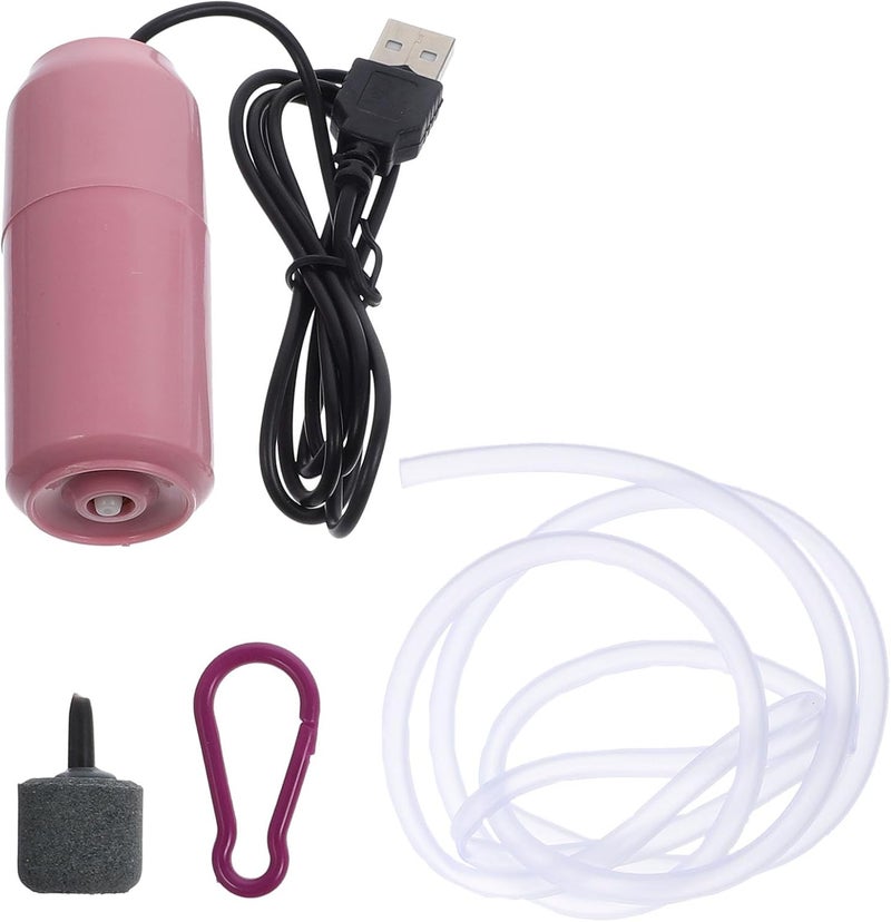 Mini USB Aquarium Air Pump Small Oxygenation Tool for Fish Tank, Portable Pink Oxygen Air Pump for Home Fish Tank Oxygen Supply Random Color - Image 1