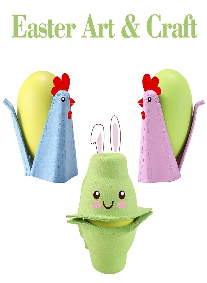 LayHyand Half Dozen Egg Cartons 24 Pack, Colorful Blank Natural Pulp Egg Holder 6 Count for Chicken Eggs Reusable, Easter Toy Color Storage Tray for Holds Up to Six 6 Egg Container Basket Cardboard Paper - Image 5