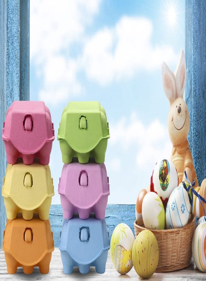 LayHyand Half Dozen Egg Cartons 24 Pack, Colorful Blank Natural Pulp Egg Holder 6 Count for Chicken Eggs Reusable, Easter Toy Color Storage Tray for Holds Up to Six 6 Egg Container Basket Cardboard Paper - Image 4
