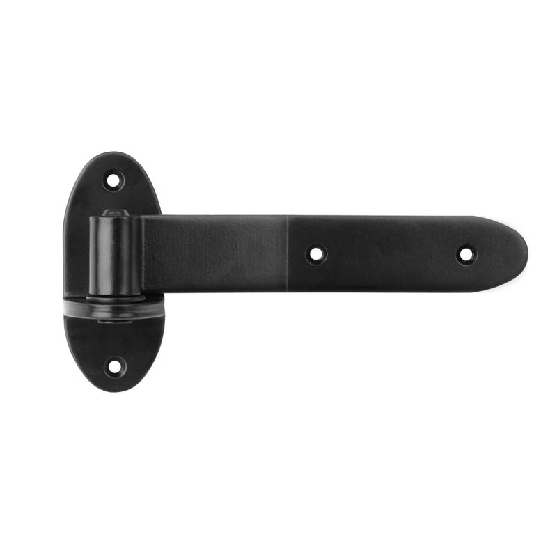 Mountain_Ark 4 Pack 8-3/8"" Black T Strap Gate Hinge  Heavy Duty Cranked Band Lift Off Hinge For Fence Shed Barn  3/16"" Thick - Image 1