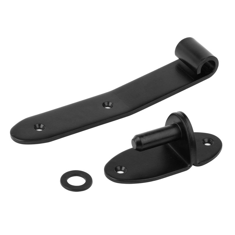 Mountain_Ark 4 Pack 8-3/8"" Black T Strap Gate Hinge  Heavy Duty Cranked Band Lift Off Hinge For Fence Shed Barn  3/16"" Thick - Image 3