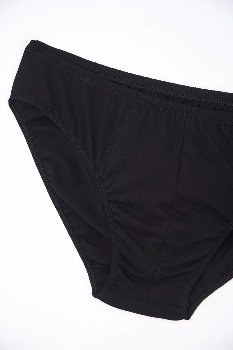 داجي Black 2-Pack Combed Men's Slim Slip Briefs