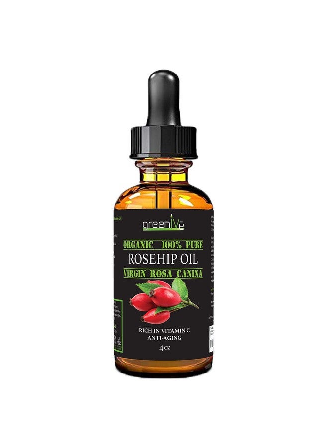 GreenIVe Rosehip Oil Rosa Canina 100% Pure Cold Pressed Virgin Oil Hair and Skin and DIY products (4oz dropper) - Image 2