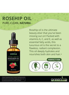 Greenive GreenIVe Rosehip Oil Rosa Canina 100% Pure Cold Pressed Virgin Oil Hair and Skin and DIY products (4oz dropper)  - Image 4
