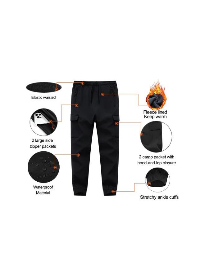 WaltZon Boys Girls Snow Pants Waterproof Fleece Lined Ski Pants Kids Winter Hiking Pants, 3801camo Gray, 7-8 - Image 3
