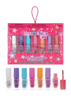 Expressions 7Pc Shimmer Nail Polish Set Glitter Cap Shimmering Nail Polish Set For Girls & Teens Safe And Nontoxic Nail Polish Kit For Kids  - Image 1