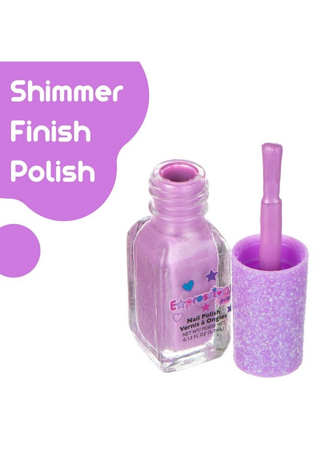 Expressions 7Pc Shimmer Nail Polish Set Glitter Cap Shimmering Nail Polish Set For Girls & Teens Safe And Nontoxic Nail Polish Kit For Kids  - Image 5