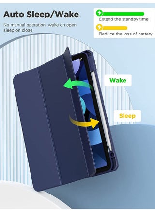 حافظة لجهاز iPad (A16) 11 بوصة 2025/iPad 10 10.9 بوصة 2022، غطاء خلفي شفاف مع حامل قلم، وغطاء حافظة مع خاصية السكون/التنشيط التلقائي لجهاز iPad 10 10.9 بوصة 2022/iPad 11 11 بوصة 2025 - view 4