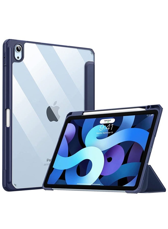 Case for iPad (A16) 11th 11 inch 2025/iPad 10th 10.9 inch 2022 Clear Transparent Back Shell with Pencil Holder, Auto Sleep/Wake Case Cover for iPad 10th 10.9inch 2022/iPad 11th 11inch 2025