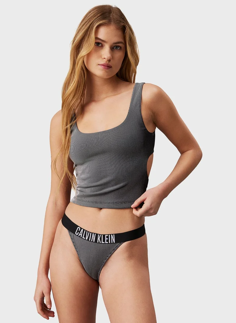 CALVIN KLEIN V-Neck Knitted Crop Top