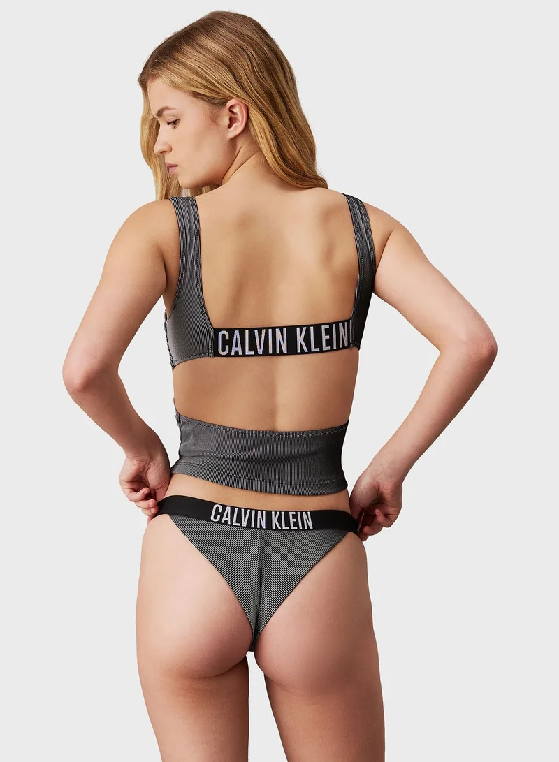 CALVIN KLEIN V-Neck Knitted Crop Top