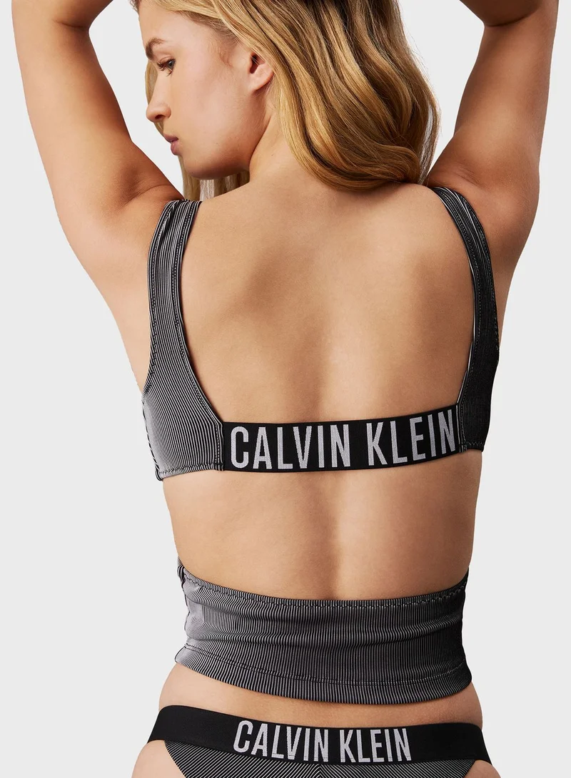 CALVIN KLEIN V-Neck Knitted Crop Top