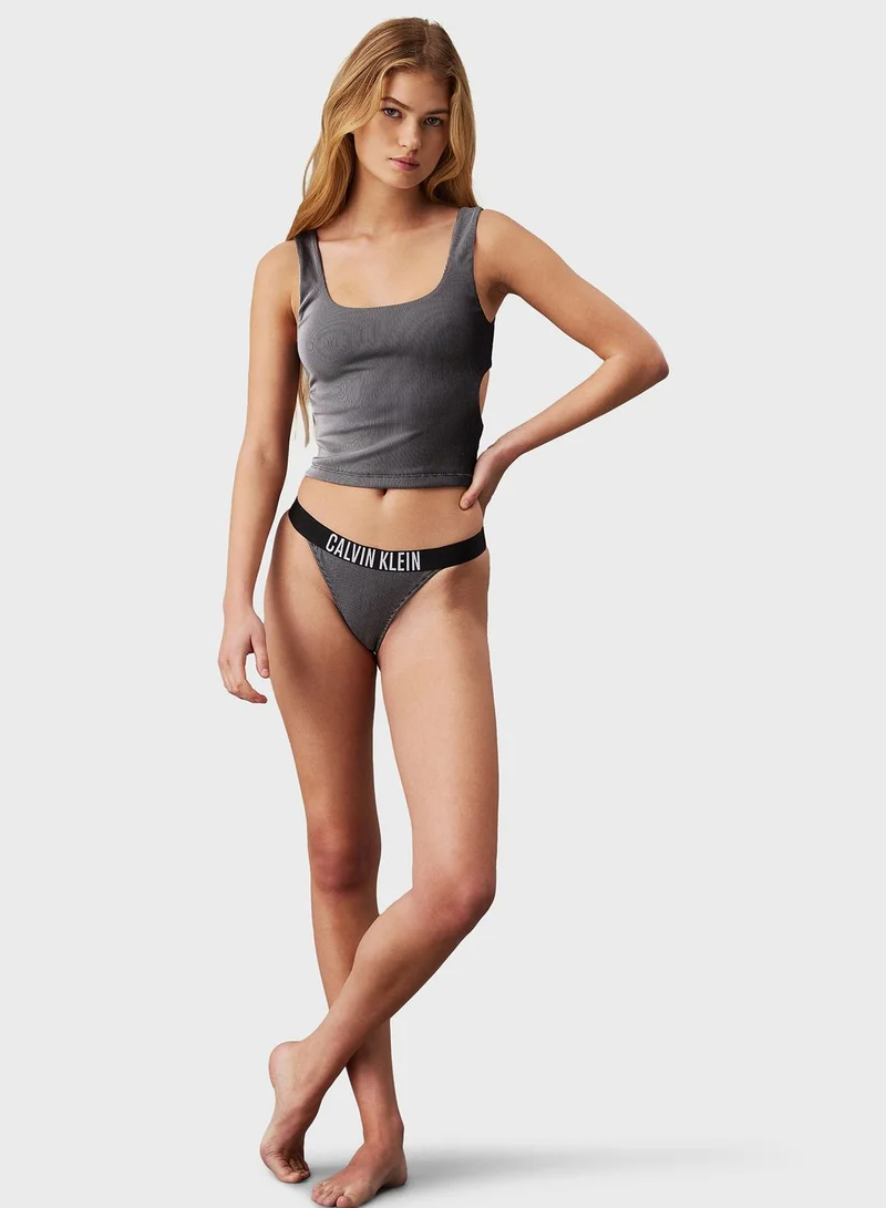 CALVIN KLEIN V-Neck Knitted Crop Top